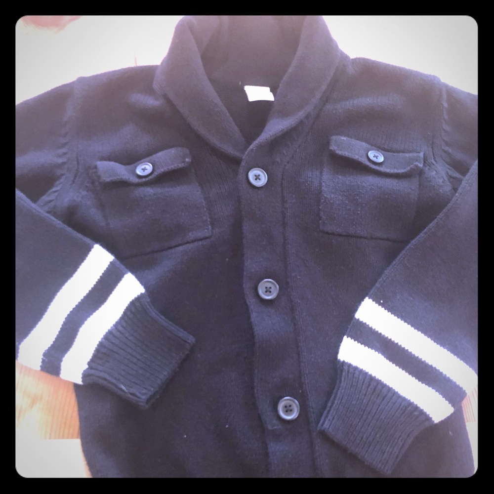 Preppy Boy’s Navy Shawl Collar Cardigan Gymboree M
